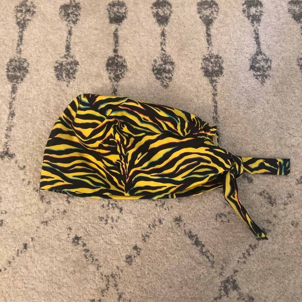 Tiger print neon surgical cap